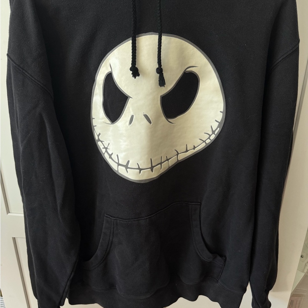 Disney Black Hoodie with White Jack Skellington Face
